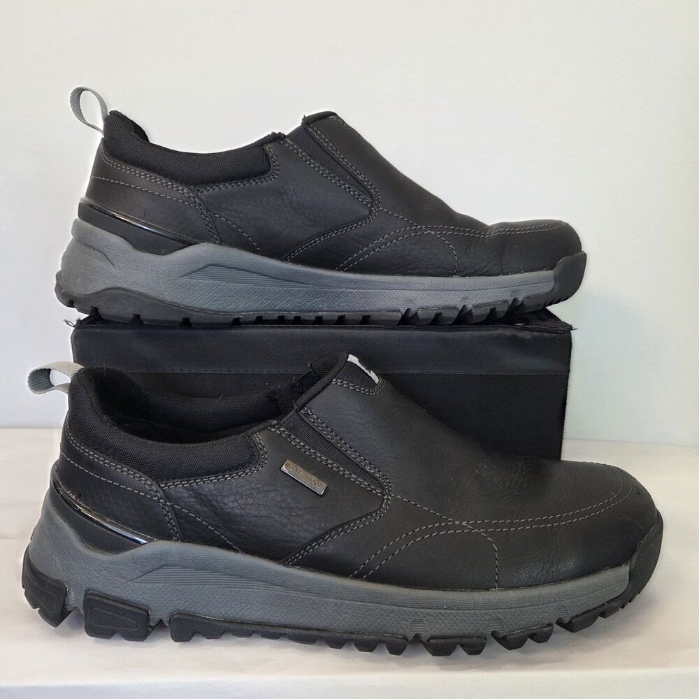 Dunham SZ 9 4E Men's Glastonbury Waterproof Slip-On Shoe BLACK leather